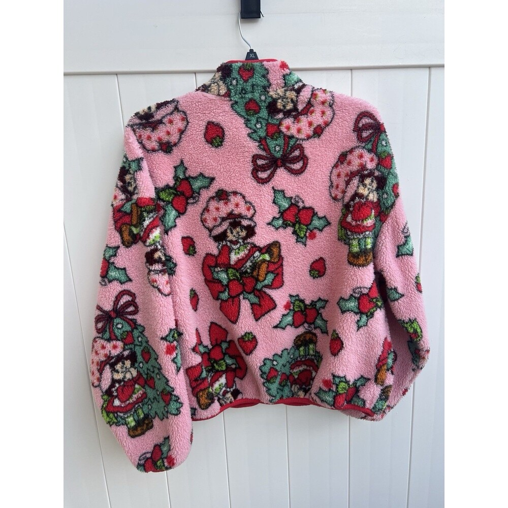 Strawberry Shortcake Sherpa Pullover Zip Up Jacket size XL Christmas - Picture 4 of 4